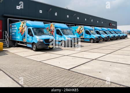 Tielbeke Albert Heijn Mercedes-Benz Sprinter delivery vans at warehouse in Zwolle, Netherlands Stock Photo