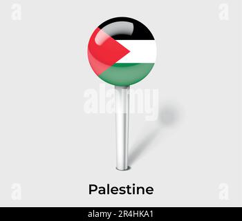 Palestine country flag pin map marker Stock Vector