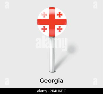 Georgia country flag pin map marker Stock Vector