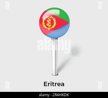 Eritrea country flag pin map marker Stock Vector