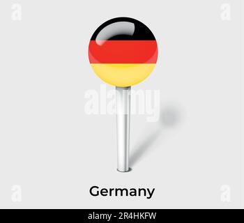 Germany country flag pin map marker Stock Vector