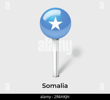 Somalia country flag pin map marker Stock Vector