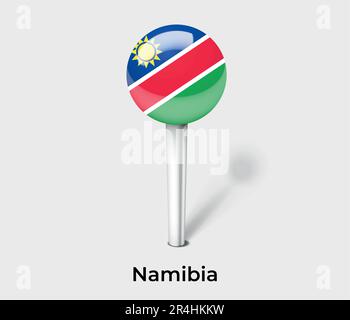 Namibia country flag pin map marker Stock Vector