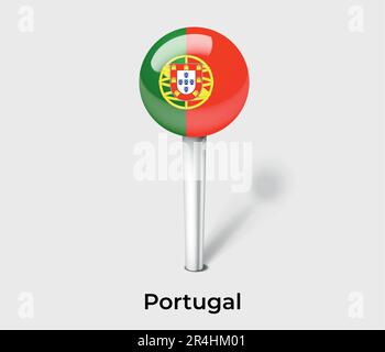 Portugal World map with a pixel diamond texture. Stock Vector