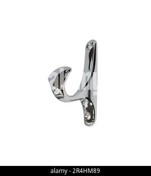 Fashionable metal hanger hook for clothes and towels on a white background. Isolated over white background Stock Photo