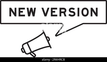 Megaphone icon with speech bubble in word new version on white background Stock Vector