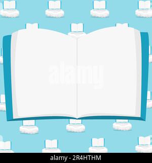 Big Book and Book Patterns Background cartoon. Vector and Illustrations Stock Vector