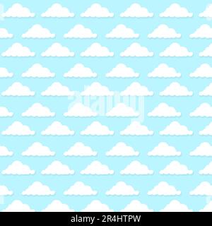 Vector Illustration Of Clouds Pattern and Blue Colors Background. Stock Vector