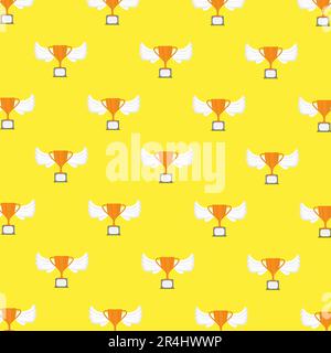 Vector Illustration of Pattern Wing Trophy and Yellow Colors background. Stock Vector