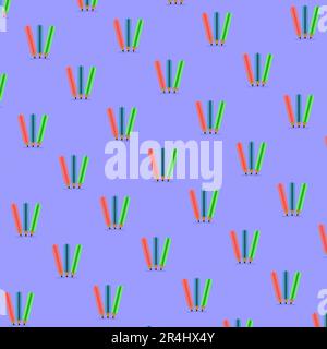 Vector Illustration of Pattern Three Pencil and Purple color background Stock Vector