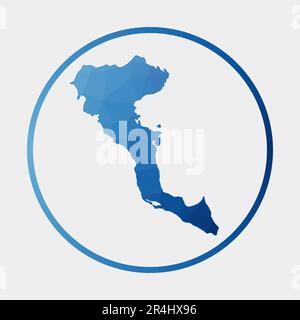 Map of Corfu. Low poly illustration of the island. Geometric design ...