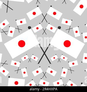 Vector Illustration of Pattern Japan Flags and Silver Color Background. Stock Vector