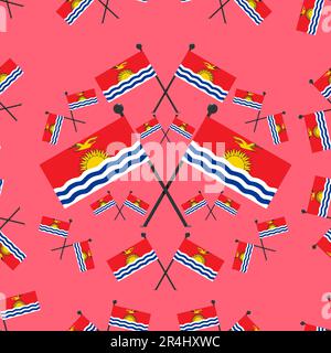 Vector Illustration of Pattern Kiribati Flags and Pink Color Background. Stock Vector