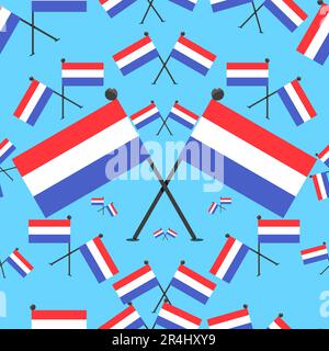 Vector Illustration of Pattern Netherlands Flags and Color Background. Stock Vector