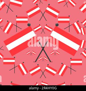 Vector Illustration of Pattern Austria Flags and Color Background. Stock Vector