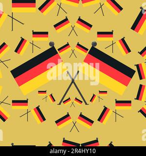Vector Illustration of German Pattern Flags and Yellow Colors Background. Stock Vector