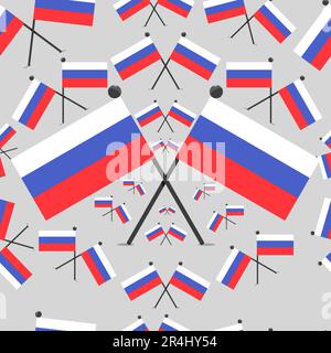Vector Illustration of Pattern Russia Flags and Color Background. Stock Vector
