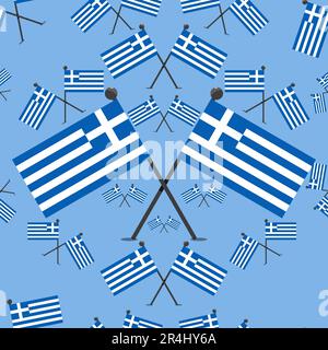 Vector Illustration of Pattern Ireland Flags and Blue Colors Background. Stock Vector