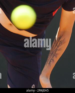 Paris, France. 28th May, 2023. Roland Garros Paris French Open 2023 Day 1 28/05/2023 Dan Evans (GBR) loses first round match Credit: Roger Parker/Alamy Live News Stock Photo