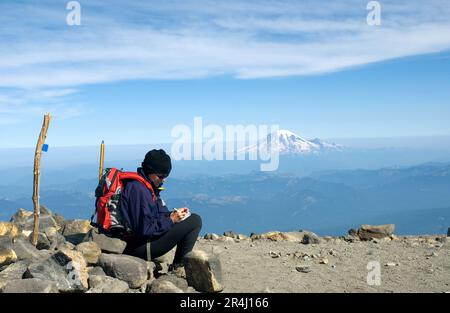 on the summit of Mount Adams, Washington State. USA Stock Photo - Alamy