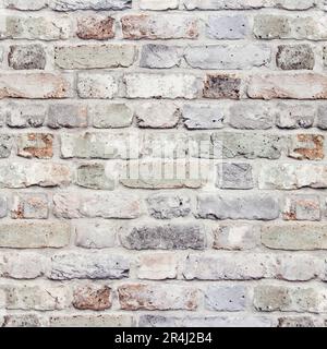 Ornamental brick wall forms part of the interior in the house inside Stock Photo