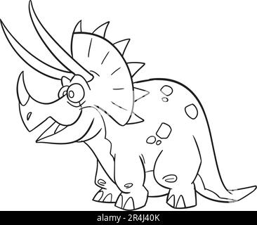 Easy coloring page of baby dinosaur . Icon sheet vector. Stock Vector