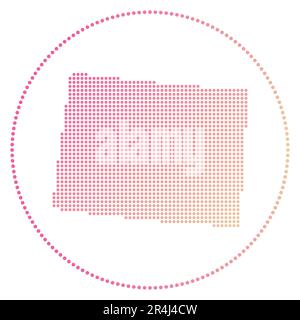 Colorado badge. Map of the us state with beautiful geometric waves and ...