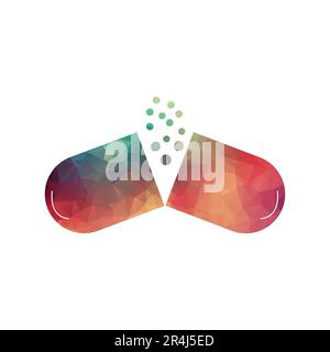 medicine capsule pill hospital, drugstore logo icon design element Stock Vector