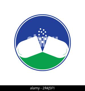 medicine capsule pill hospital, drugstore logo icon design element Stock Vector