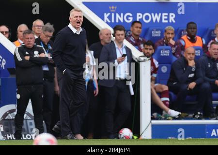 Leicester, UK. 28th May 2023. Leicester City Manager Dean Smith during the Premier League match between Leicester City and West Ham United at the King Power Stadium, Leicester on Sunday 28th May 2023. (Photo: James Holyoak | MI News) Credit: MI News & Sport /Alamy Live News Stock Photo