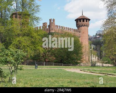 Castello Medievale translation Medieval Castle in Parco del Valentino in Turin, Italy Stock Photo