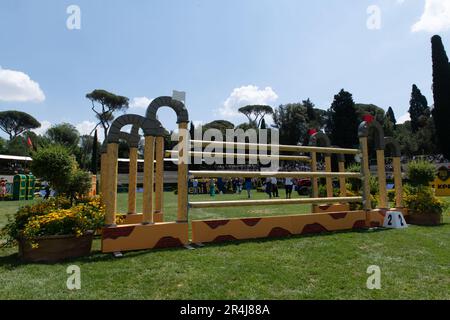 Rome, Italy. 28th May, 2023. ROME ROLEX GRAND PRIX 2023 INTERNATIONAL, Equestrian jumping, Piazza di Siena, Rome, Italy, may 28 2023. First round, fence on playground. Photo Credit: Fabio Pagani/Alamy Live News Credit: Fabio Pagani/Alamy Live News Stock Photo
