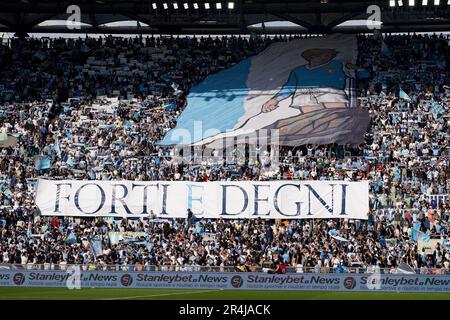 Rome, Italy. 28th May, 2023. Supporters of SS Lazio during the Serie A match between SS Lazio and US Cremonese at Stadio Olimpico, Rome, Italy on May 28, 2023. Credit: Giuseppe Maffia/Alamy Live News Stock Photo
