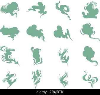 Smell icons. Vector bad cooking aroma signs, vapor odor smells, vaporized heatings scented smoke symbols Stock Vector