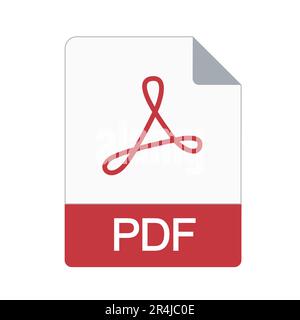 Pdf icon, vector illustration Flat design style vector pdf icon illustration isolated on white pdf icons graphic Stock Vector