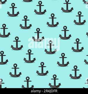 Vector Illustration of Anchor Pattern, angel direction and blue colors background Stock Vector
