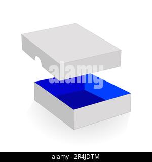White colour two lids or 2 piece box, Gift Boxes two Piece Favour Boxes vector illustration Stock Vector