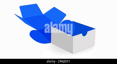 White colour, colour changeable vector 3D box, Cake or others food box new modern box. Stock Vector