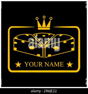 Vector Illustration of Three Cheese Logo and Black colors backgound Stock Vector