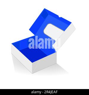 Editable 6 corner box packaging box for mock-up template, 3D vector box Stock Vector