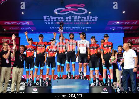 Rome, Italy. 28th May, 2023. Rome, Rome, Italy, May 28, 2023, Bahrain Victorius win the Super Team Award in Giro d'Italia 2023 during 21 stage - Roma - Roma - Giro d'Italia Credit: Live Media Publishing Group/Alamy Live News Stock Photo