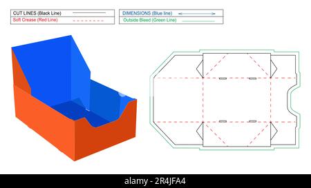 Custom Showcase Exhibit box, Wholesale Packaging Boxes, BOTTOM DISPLAY BOXES, Mailer box with zipper. Stock Vector