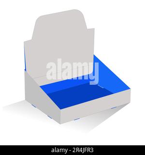 Display box, Self box, display blank box 3D white render box vector and ...