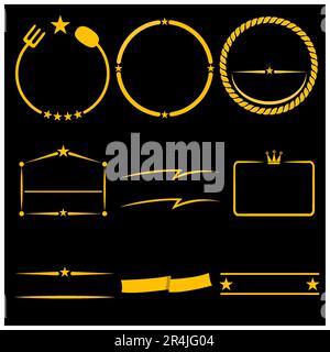 Vector Illustration Of Frame For Logo, Yellow, Gold and Black Colors Background Stock Vector