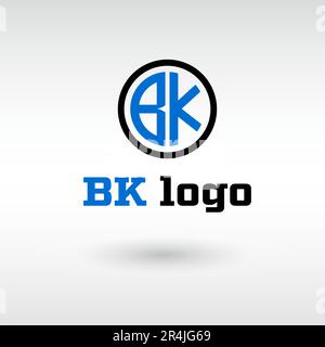 Typography BK letter logo vector editable vector file Stock Vector