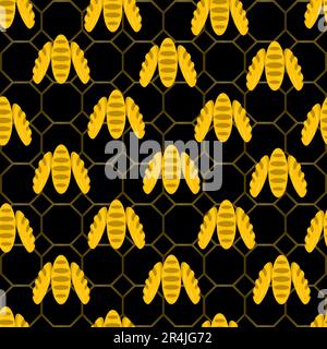 Vector Illustration of Three Bread Icon Pattern, Yellow, Gold and Black Colors Background Stock Vector