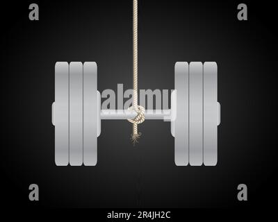Barbell vector illustration or sports elements free weight dumbbells Stock Vector