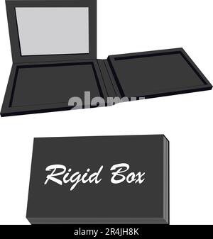 Rigid box folding assemble instructions vector illustration Stock Vector