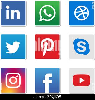 Rounded Corner Square Social Vector Illustration Stock Vector
