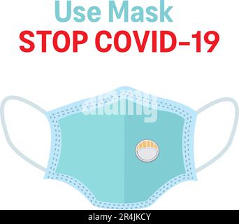 Surgical Face Masks Stop coronavirus vector illustration design. Use mask to prevent virus. This is personal protective equipment used by healthcare Stock Vector